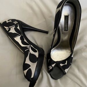 Dolce and Gabbana black and white heels